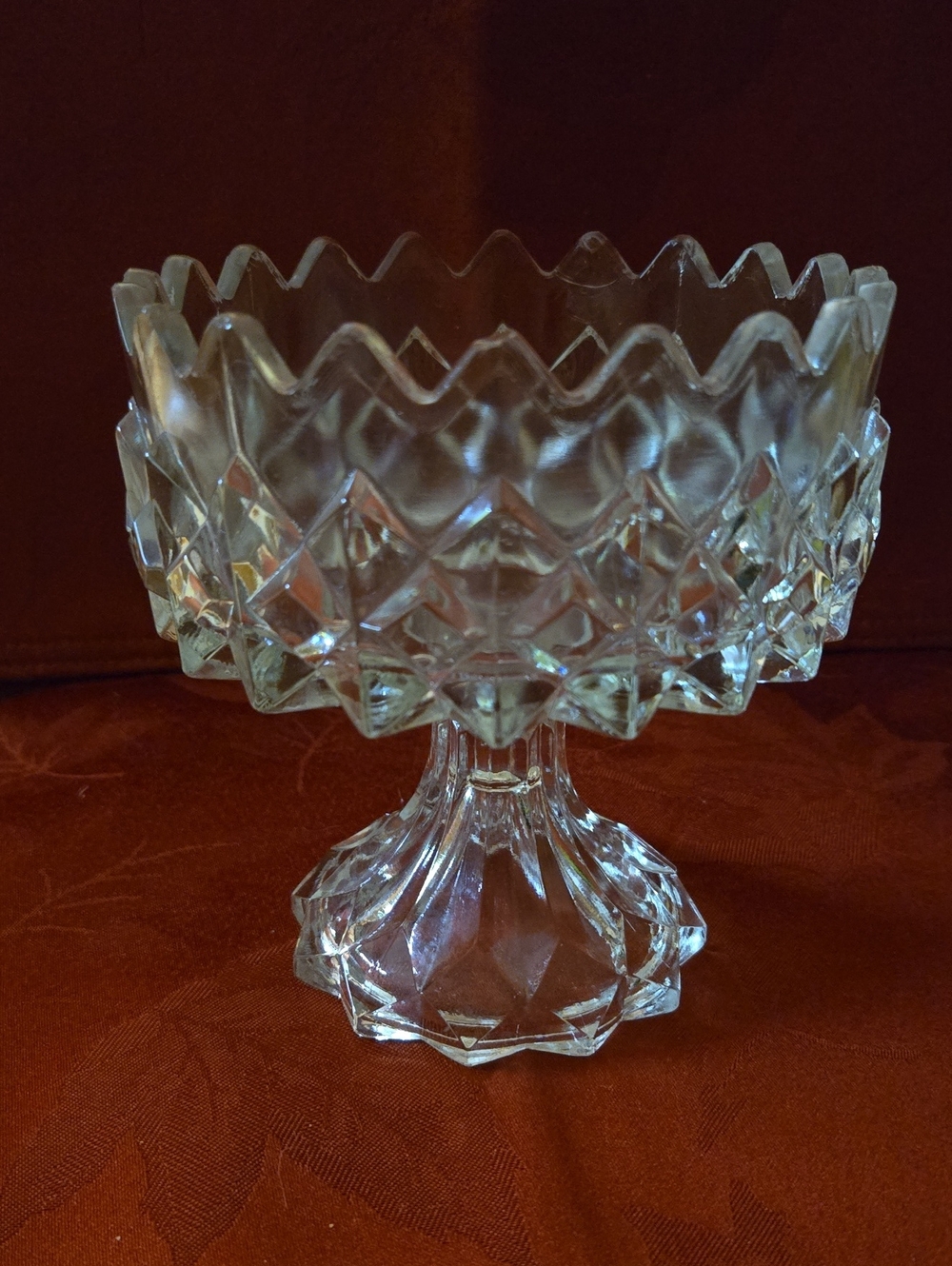 EAPG 5 1/2 Inch Tall Cut Glass Candy Dish
